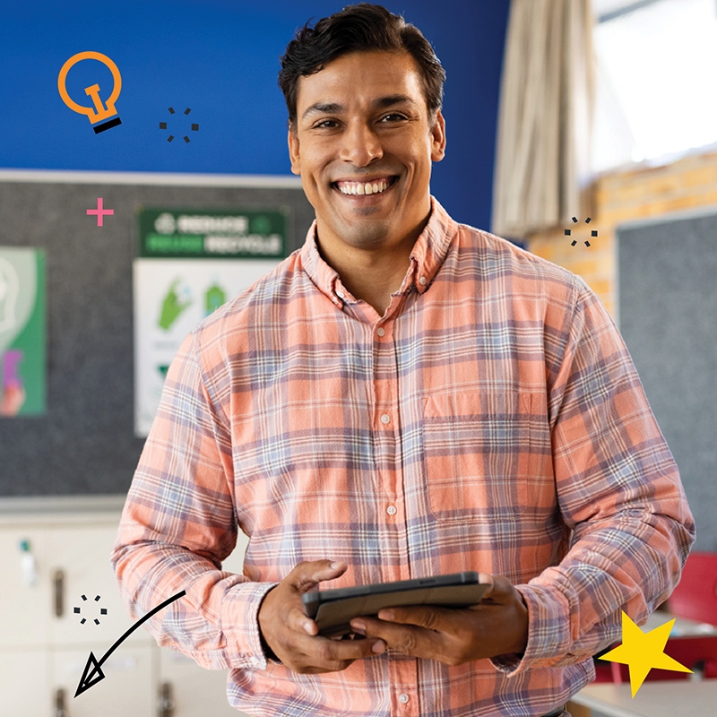 Edfolio education hero doodle